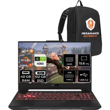 Asus Tuf Gaming A15 Amd Ryzen 7 7435HS 40GB 512GB SSD RTX4060/8GB 15.6" Fhd 144Hz Fdos Taşınabilir Bilgisayar & Per4 Çanta LP030P322