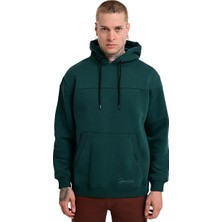 Lerida Hoodie Unisex Yeşil Günlük Stil Sweatshirt 24KU001-YSL