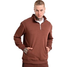 Sportive Badajoz Erkek Kahverengi Günlük Stil Sweatshirt 24KE016-KHVE