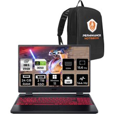 Acer Nitro 5 Intel Core I5 12450H 24GB 2tb SSD RTX3050/4GB 15.6" Fhd 144Hz W11H Taşınabilir Bilgisayar & Per4 Çanta NHQFJEY00BP374