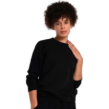 Huesca Kadın Siyah Günlük Stil Sweatshirt 24KK006-SYH