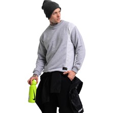 Sportive Alicante 24KE003-GRI  Erkek Gri Rahat Kalıp Sweatshirt Uzun Kol Cepsiz Modern Tasarım