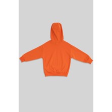 Uthar Turuncu Pamuklu Kapşonlu Kız Çocuk Sweatshirt