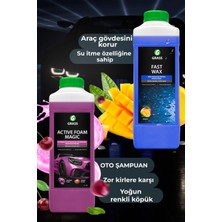 Grass Köpük Fırçasız Oto Yıkama Active Foam Magic 1l & Hızlı Cila Boya Koruma Islak Fast Wax 1l 2'li