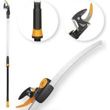 Fiskars UPX86 Powergrearx Teleskopik Yüksek Dal Budama Makası + Testere