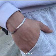 Lazerizi Kişiye Özel Yazılı Çelik Italyan Kolye Gümüş Bileklik