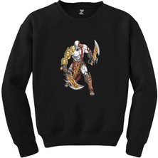 Crows Gate God Of War Kratos Savaşçı Siyah Sweatshirt