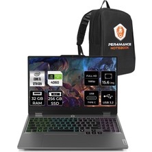 Lenovo Loq Intel Core I5 12450HX 32GB 256GB SSD RTX4060/8GB 105W 15.6" Fhd 144Hz Fdos Taşınabilir Bilgisayar & Per4 Çanta 83GS007XTRP316