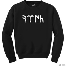 Crows Gate Göktürkçe Türk Siyah Sweatshirt