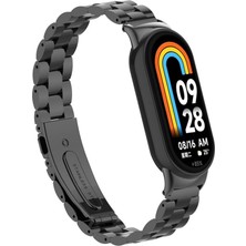 Kip GSM Xiaomi Mi Band 8 Uyumlu Paslanmaz Çelik Kordon Ayarlama Aparatlı