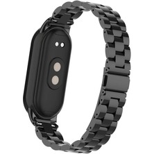Kip GSM Xiaomi Mi Band 8 Uyumlu Paslanmaz Çelik Kordon Ayarlama Aparatlı