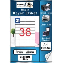 Artlantis A4 Hazır Etiket 52.5X33 mm 10 Sayfa 1 Paket Kendinden Yapışkanlı Fotokopi Lazer Inkjet Kağıdı Yazıcılar Için Uyumlu