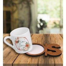 Ejoya Kişiye Özel Türk Kahvesi Fincanı ve Harfli Fincan Altlığı 101432