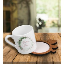 Ejoya Kişiye Özel Tasarım Türk Kahvesi Fincanı ve Kalpli Fincan Altlığı 101728