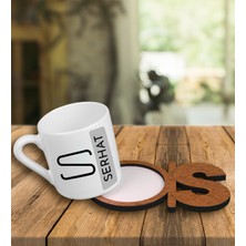 Ejoya Kişiye Özel Türk Kahvesi Fincanı ve Harfli Fincan Altlığı 101448