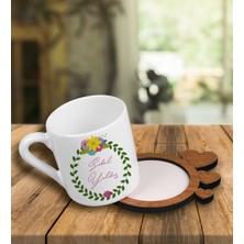 Ejoya Kişiye Özel Tasarım Türk Kahvesi Fincanı ve Kalpli Fincan Altlığı 101637