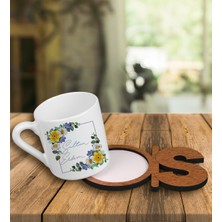 Ejoya Kişiye Özel Türk Kahvesi Fincanı ve Harfli Fincan Altlığı 101375