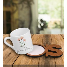 Ejoya Kişiye Özel Türk Kahvesi Fincanı ve Harfli Fincan Altlığı 101403