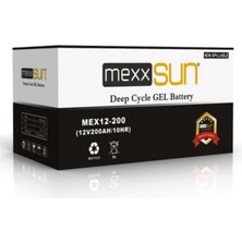 N&D Lighting Mexxsun 12 Volt 200 Amper Deep Cycle Solar Jel Akü