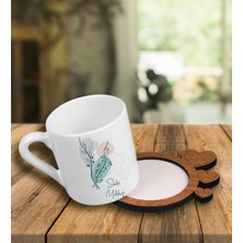 Ejoya Kişiye Özel Tasarım Türk Kahvesi Fincanı ve Kalpli Fincan Altlığı 101485