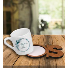 Ejoya Kişiye Özel Türk Kahvesi Fincanı ve Harfli Fincan Altlığı 101398