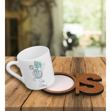Ejoya Kişiye Özel Türk Kahvesi Fincanı ve Harfli Fincan Altlığı 101151