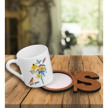 Ejoya Kişiye Özel Türk Kahvesi Fincanı ve Harfli Fincan Altlığı 101276