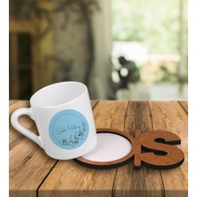 Ejoya Kişiye Özel Türk Kahvesi Fincanı ve Harfli Fincan Altlığı 101168