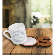 Ejoya Kişiye Özel Türk Kahvesi Fincanı ve Harfli Fincan Altlığı 101358
