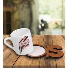 Ejoya Kişiye Özel Türk Kahvesi Fincanı ve Harfli Fincan Altlığı 101214