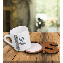 Ejoya Kişiye Özel Türk Kahvesi Fincanı ve Harfli Fincan Altlığı 101213