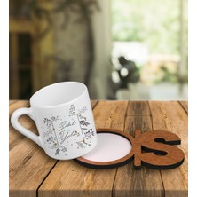 Ejoya Kişiye Özel Türk Kahvesi Fincanı ve Harfli Fincan Altlığı 101293