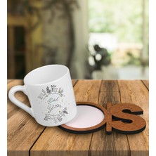 Ejoya Kişiye Özel Türk Kahvesi Fincanı ve Harfli Fincan Altlığı 101296
