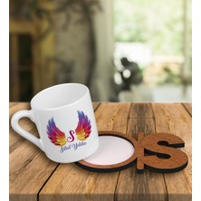 Ejoya Kişiye Özel Türk Kahvesi Fincanı ve Harfli Fincan Altlığı 101234