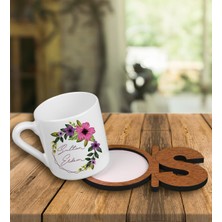 Ejoya Kişiye Özel Türk Kahvesi Fincanı ve Harfli Fincan Altlığı 101352