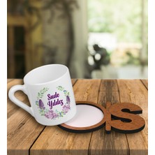 Ejoya Kişiye Özel Türk Kahvesi Fincanı ve Harfli Fincan Altlığı 101225