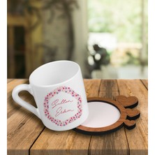 Ejoya Kişiye Özel Tasarım Türk Kahvesi Fincanı ve Kalpli Fincan Altlığı 101750