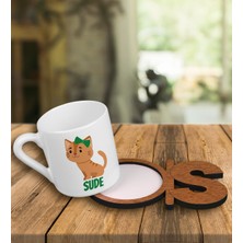 Ejoya Kişiye Özel Türk Kahvesi Fincanı ve Harfli Fincan Altlığı 101195