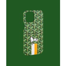 Dukkan Case Yeşil Kartlıklı Telefon Kılıfı - DK122 - Apple iPhone 16 Pro Max