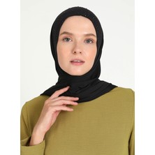 Ecardin ST015-MİKRO Taşlı Scarfs Hijab 01 Siyah-Siyah