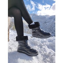Çiğdem Kundura  Kar Botu Kar 12 Unisex  - Kar 12 - Siyah-Peluşlu - 38