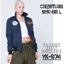 Crew Turk SYK_88L Yakalı Lacivert Kumas Pilot Montu