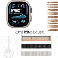 Byrist Hk10 Ultra-A 49MM 2.02" Amoled Ekran Navigasyon/Pusula/ChatGPT Destekli 3 Kordon 2024 Akıllı Saat