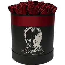 Atatürk Baskılı Kutuda Kokulu Solmayan Güller