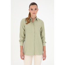 U.S. Polo Assn. Kadın Açık Haki Uzun Kollu Tunik Gömlek 50293568-VR183