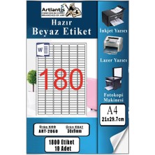 Artlantis A4 Hazır Etiket 30X9 mm 10 Sayfa 1 Paket 180 Li Kendinden Yapışkanlı Fotokopi Lazer Inkjet Kağıdı Yazıcılar Için Uyumlu