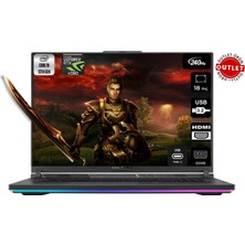 Asus Rog Strix G18 G814JZ-N6002W-00 Intel Core I9 13980HX 32GB 1tb SSD RTX4080 18" Wqxga 240Hz W11H Taşınabilir Bilgisayar(Outlet)