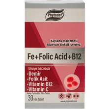 Phytodef Demir + Folik Asit + Vitamin B12 + Vitamin C - 30 Tablet