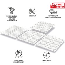 Tink Kendinden Yapışkanlı Beyaz Balıksırtı Desenli Pvc Karo 30X30 cm (56 Adet) 5m2