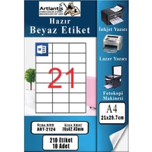 Artlantis A4 Hazır Etiket 70X42 mm 10 Sayfa 1 Paket 21 Li Kendinden Yapışkanlı Fotokopi Lazer Inkjet Kağıdı Yazıcılar Için Uyumlu